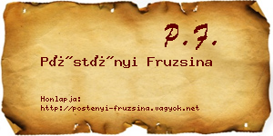 Pöstényi Fruzsina névjegykártya